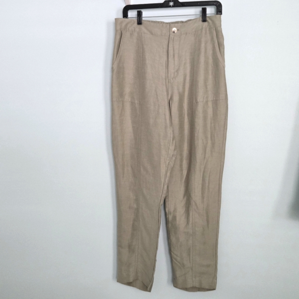 H by Halston Linen Blend Light Sage Pants